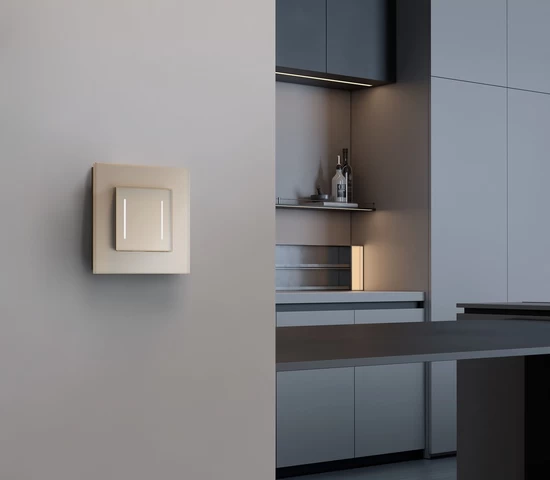 W0013111/ Рамка на 1 пост Senso (шампань, стекло soft-touch)