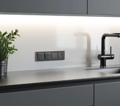 W1123064/ Перекрестный выключатель двухклавишный (графит матовый)