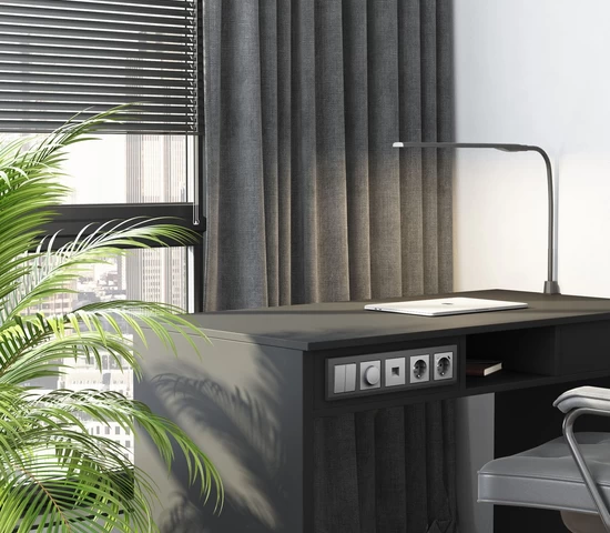 W1123065/ Перекрестный выключатель двухклавишный (серебряный матовый)