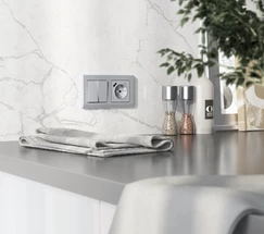 W1123065/ Перекрестный выключатель двухклавишный (серебряный матовый)